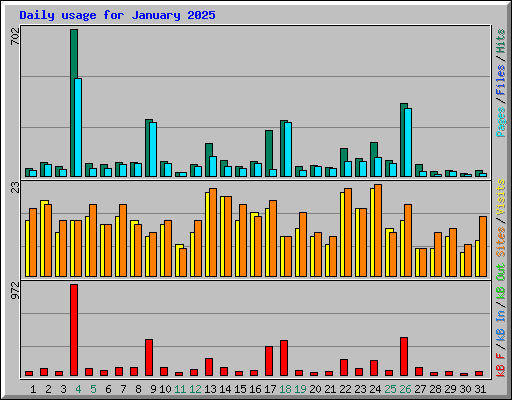 Daily usage for January 2025